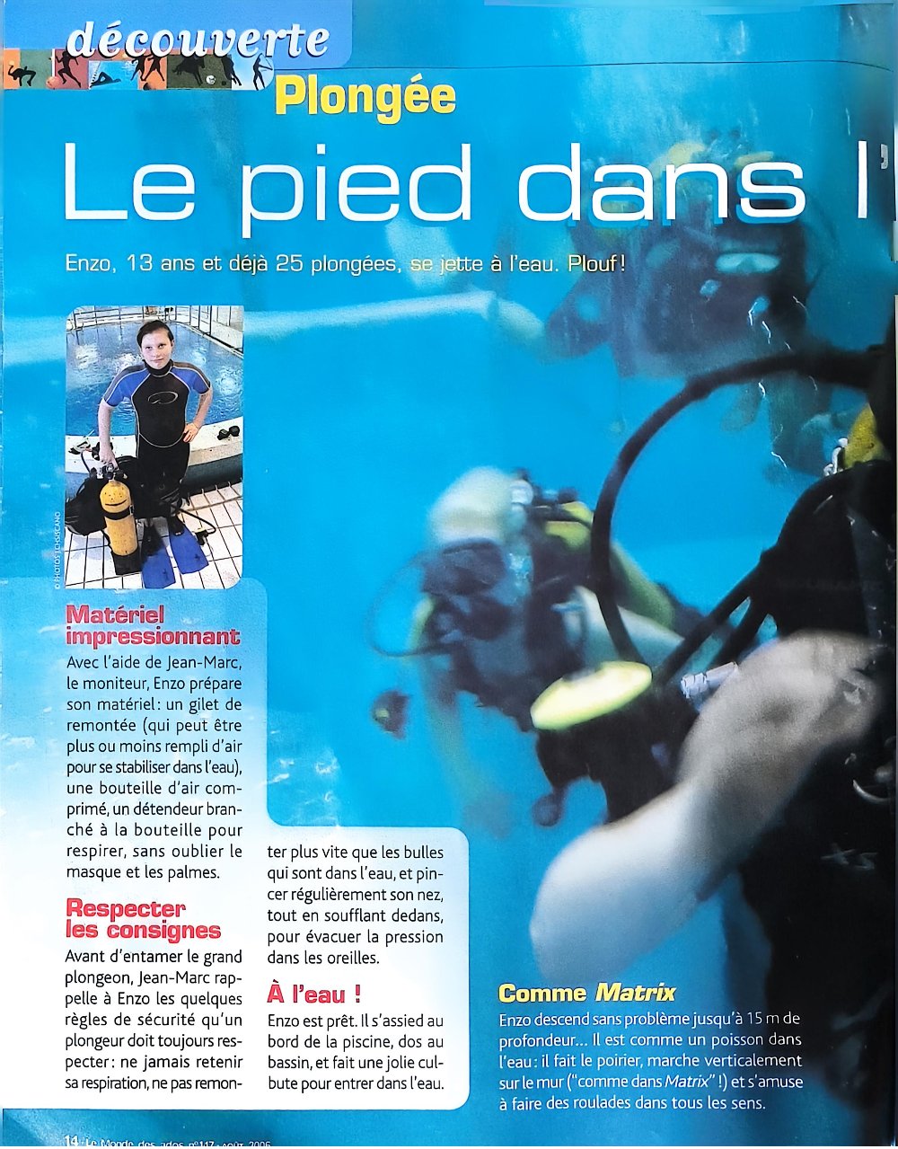 Article Le Monde des Ados Page 1